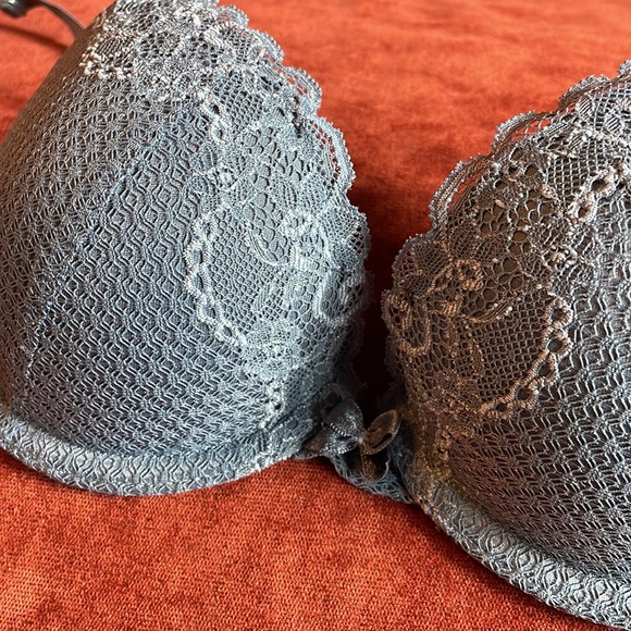 Blue/gray lacy aerie push-up bra - Picture 4 of 4